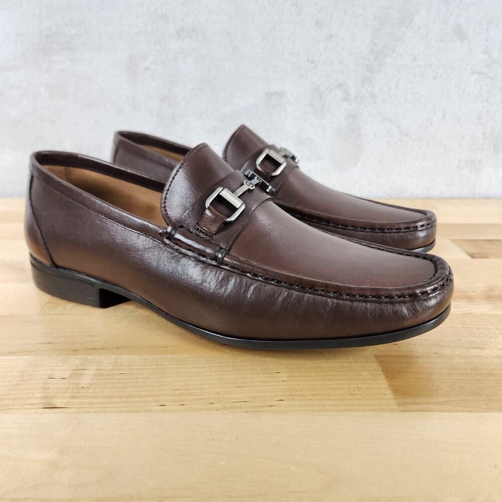 Peter Millar Crown Leather Bit Loafer Shoes Mens 8.5 Brown Hyperlight Slip On